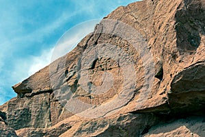 Ancient Petroglyphs on the Rocks at Yerbas Buenas in Atacama Desert, Chile, South America photo
