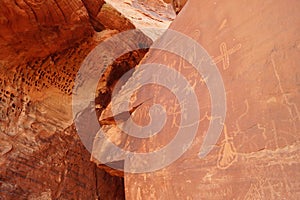 Ancient petroglyphs in Valley of Fire