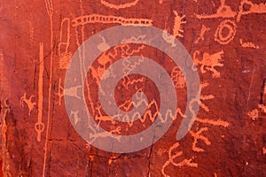 Ancient petroglyphs in Valley of Fire, Nevada