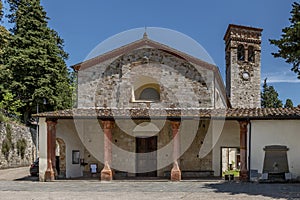 The ancient Pieve di San Giovanni Decollato, Montemurlo castle, Prato, Italy