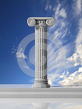 Ancient pillar with blue sky