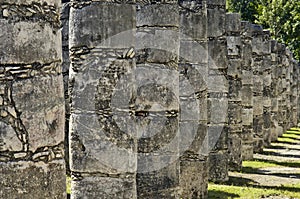 Ancient pillars built by the Mayas