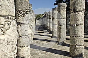 Ancient pillars built by the Mayas