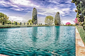 Ancient Pool in Villa Adriana & x28;Hadrian& x27;s Villa& x29;, Tivoli, Italy