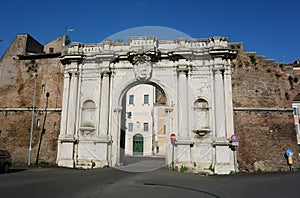 Ancient Porta Portese Gate in Rome photo