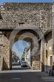 The ancient Porta Santa Trinita in the historic center of Prato, Italy