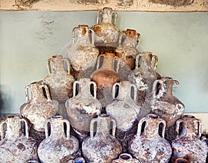 Ancient pots in Bodrum Castle