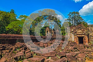 Ancient Preah Khan temple ruin