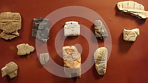 Ancient prehispanic decorative stone items photo