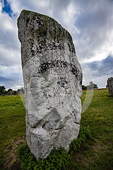 The ancient prehistoric stone circles of Avebury in Wiltshire, England