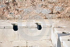 Ancient public toilet at Ephesus, Turkey