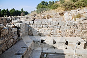 Ancient public toilet at Ephesus, Turkey