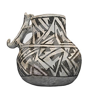 Ancient Pueblo Indian pitcher isolated