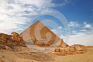 The ancient pyramid of Chefren in Giza, Egypt