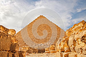 The ancient pyramid of Chefren in Giza, Egypt