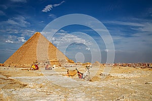 The ancient pyramid of Chefren in Giza, Egypt