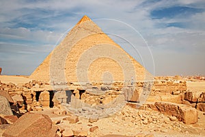 The ancient pyramid of Chefren in Giza, Egypt