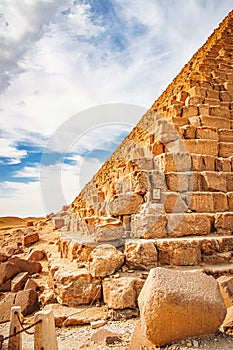 The ancient pyramid of Chefren in Giza, Egypt