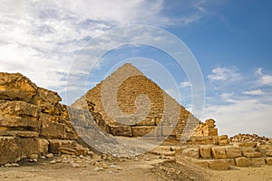 The ancient pyramid of Chefren in Giza, Egypt