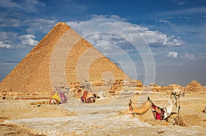 The ancient pyramid of Chefren in Giza, Egypt