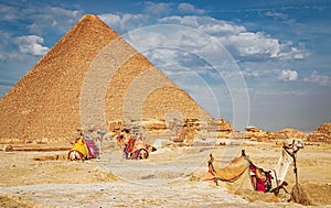 The ancient pyramid of Chefren in Giza, Egypt