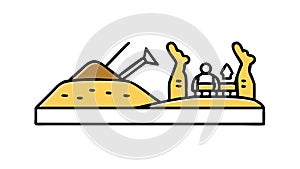 Ancient Pyramid Construction Vector, vector design Generative AI