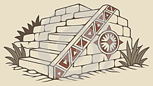 Ancient Pyramid with Geometric Patterns, Mystical Architecture, vector design Generative AI