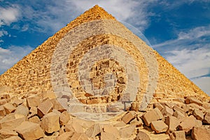 Ancient Pyramid of Mycerinus, Menkaur in Giza, Egypt