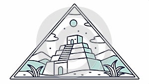 Ancient Pyramid Triangle, Geometric Landmark Vector Symbol, vector design Generative AI