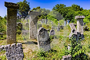 Ancient Rajac cemetary near Rajac village in Serbia