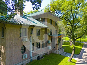 Ancient red brick building (BLACK STONE HOUSE) in Sun Yat-Sen University