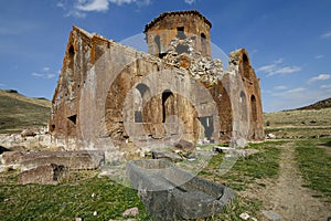 Ancient Red Church in Guzelyurt, Cappadocia, Turkey