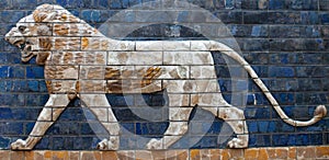 Ancient relief with Lion from the Babylonian Ischtar Tor