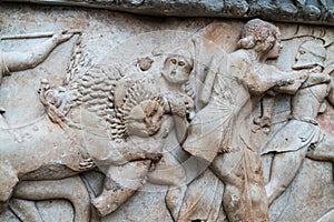 Ancient relief sculptures- Greek mythology photo