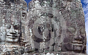 Ancient reliefs at Angkor Wat Temple, Cambodia