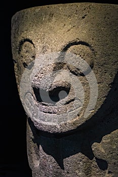 Ancient religious monument and megalithic pre-columbian sculpture in San AgustÃ­Â­Â­n Archaeological Park photo