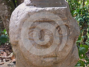 Ancient religious monument and megalithic pre-columbian sculpture in San AgustÃ­Â­Â­n Archaeological Park photo