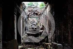 Ancient remains of Preah Khan temple, Siem Reap, Cambodia, Asia