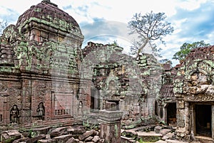 Ancient remains of Preah Khan temple, Siem Reap, Cambodia, Asia