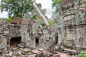 Ancient remains of Preah Khan temple, Siem Reap, Cambodia, Asia