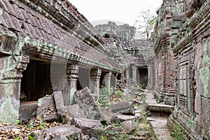 Ancient remains of Preah Khan temple, Siem Reap, Cambodia, Asia