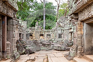 Ancient remains of Preah Khan temple, Siem Reap, Cambodia, Asia