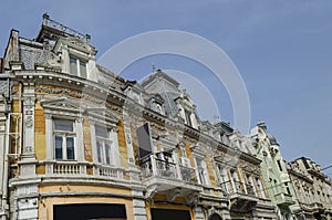 Ancient renovated building with rich decoration in Ruse town