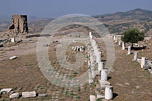 Ancient Roadway  Pergamon or Pergamum  Bergama  Turkey