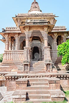 Ancient rock curved temples of Hindu Gods and goddess