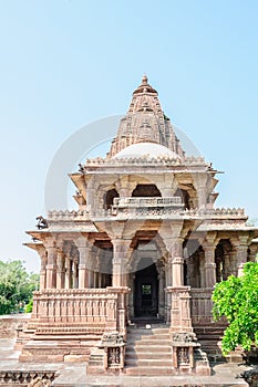Ancient rock curved temples of Hindu Gods and goddess