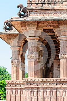 Ancient rock curved temples of Hindu Gods and goddess