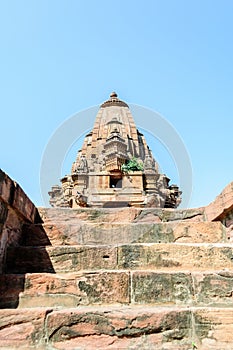 Ancient rock curved temples of Hindu Gods and godess