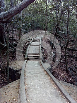 An ancient rock cut way to a palace