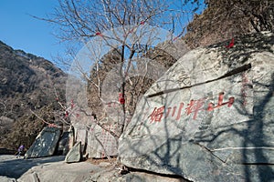 Ancient rock inscriptions at Tai Shan mountain, China